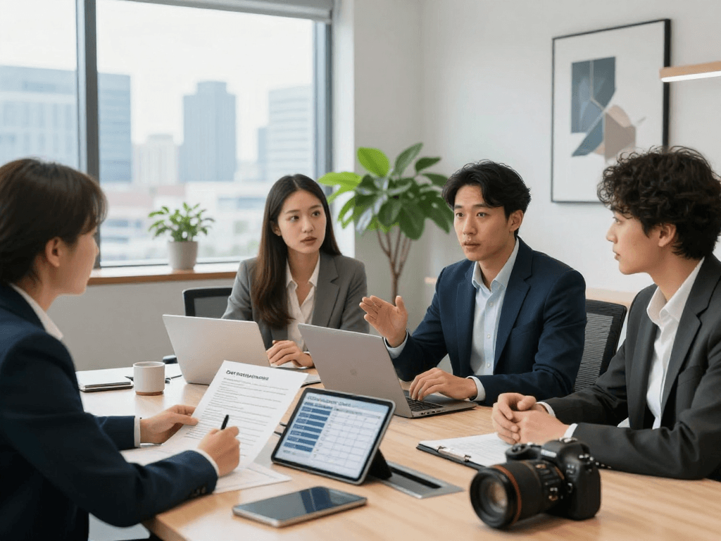 Startseite - Professionelles Beratungsgespräch zum Datenschutz in modernem Büro mit Team.