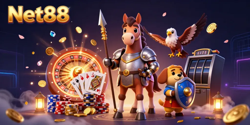 Win big at Net88 with exciting casino games and vibrant visual elements.