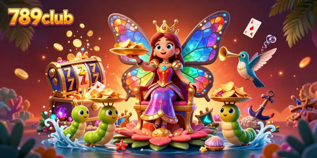 Experience the thrilling world of 789club with a vibrant 3D illustration of gaming elements and characters.