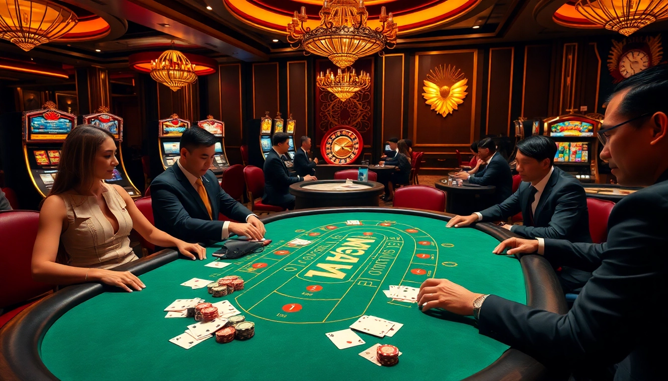 Experience high-stakes gaming action at gamebaidoithuong.trading with elite players engaging in blackjack.